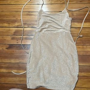 gold, sparkly, dress, never worn
